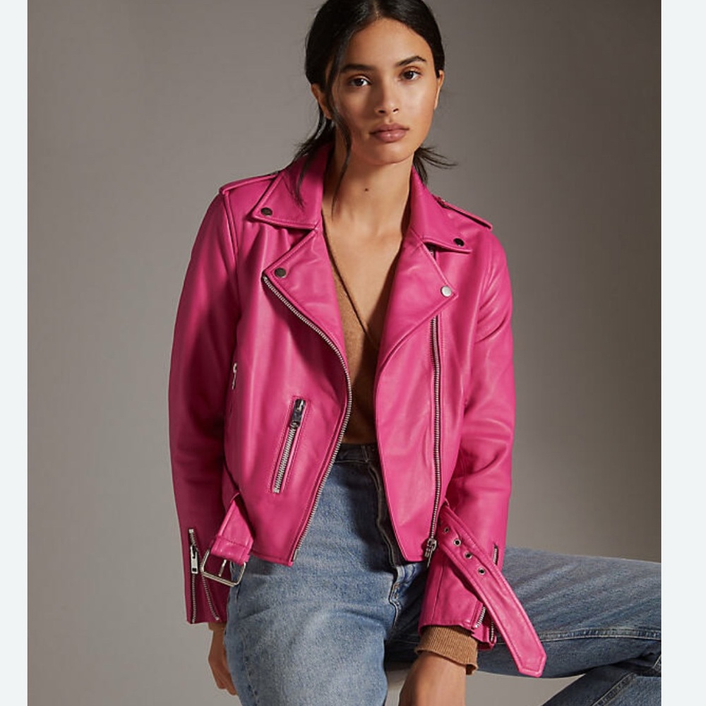 Walter Baker Hot Pink leather Kelsey Jacket - S